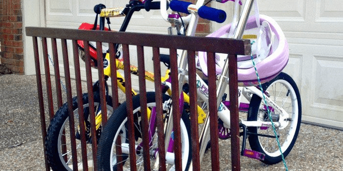 Bike Rack from a Crib Rail